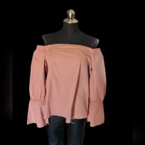 Pastel Rose Puff Sleeve Blouse Size Medium